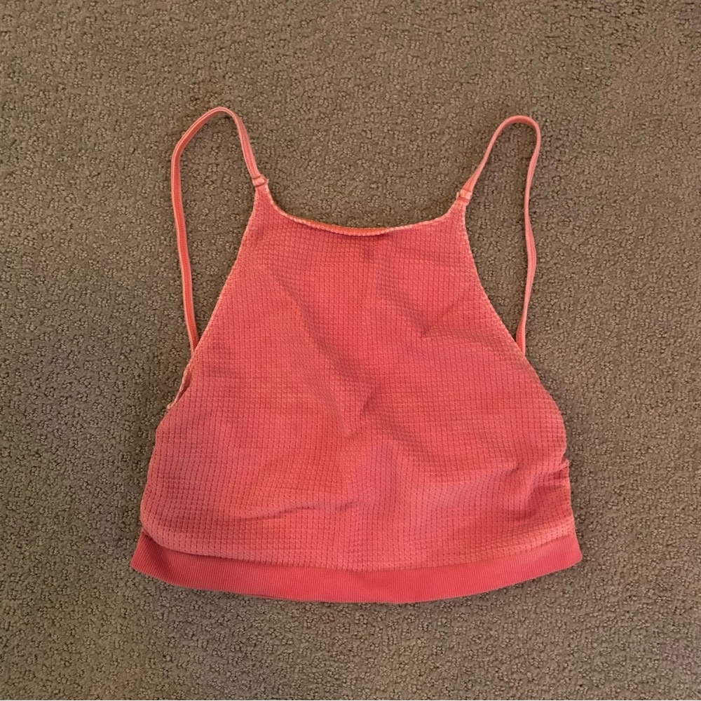 Urban Outfitters Red Orange Spaghetti Strap Fitted Tank Top — Low Back M/L